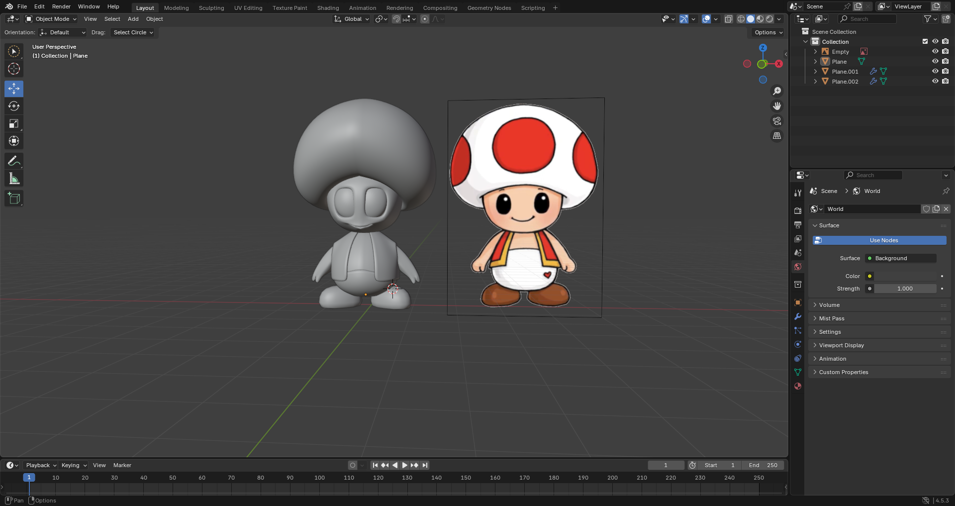 Mushroom Character — Blender render